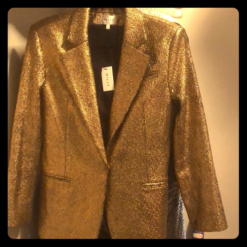 Milly Golden metallic blazer.